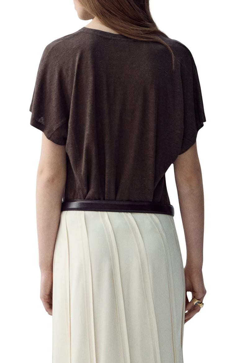 Linen T-Shirt, Alternate, color, BROWN