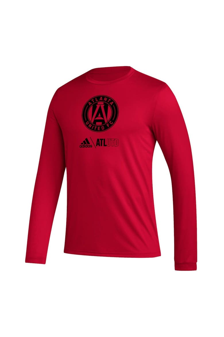 Men's adidas Red Atlanta United FC Icon AEROREADY Long Sleeve T-Shirt, Alternate, color, Red