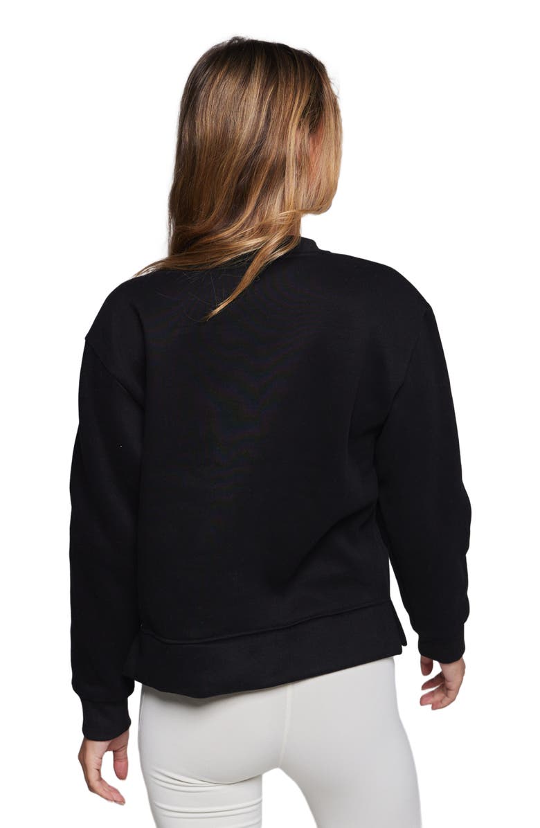 Rebody Active Sideline Fleece Sweatshirt, Alternate, color, Black/Sand