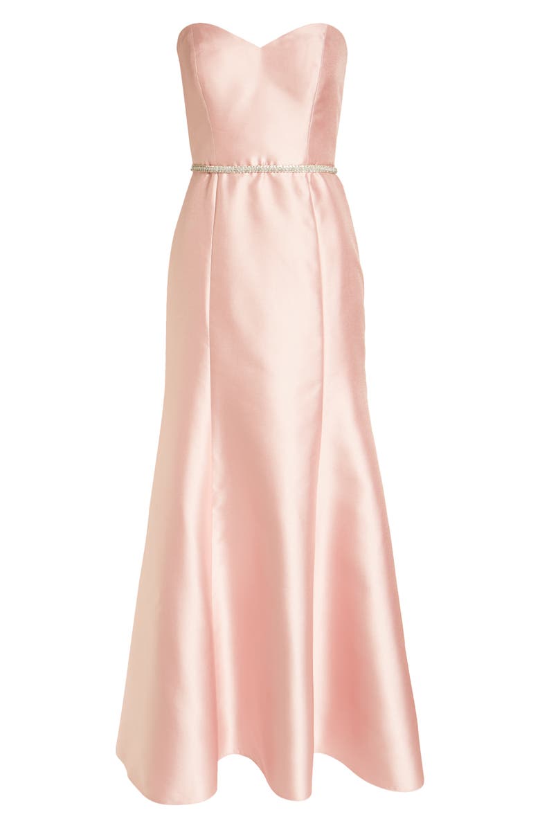Alfred Sung Strapless Sateen Trumpet Gown, Alternate, color, 