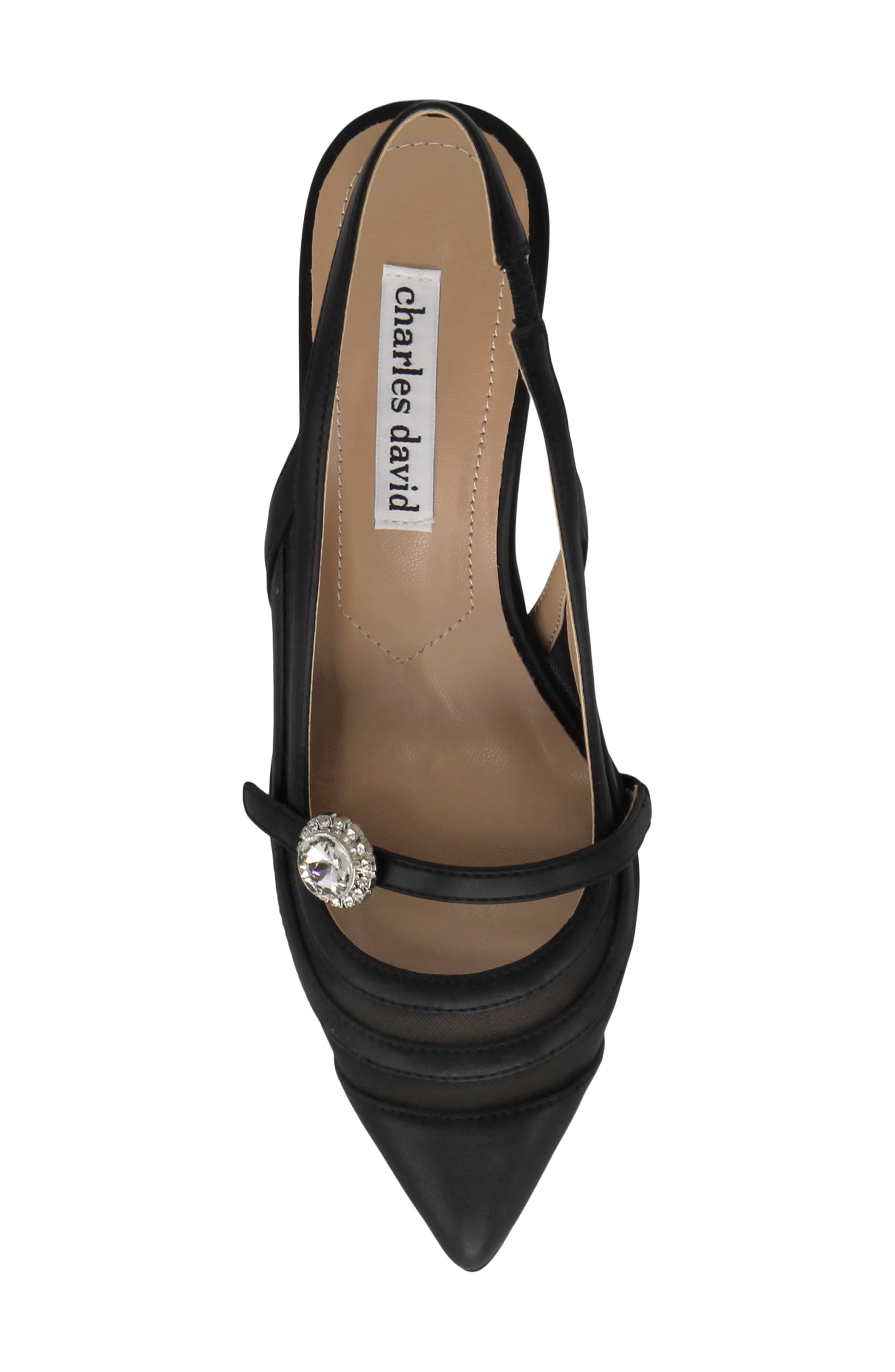 Charles David Swan Slingback Mary Jane Pump, Alternate, color, Black