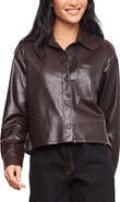 Karen Kane Faux Leather Buttoned Shirt Jacket
