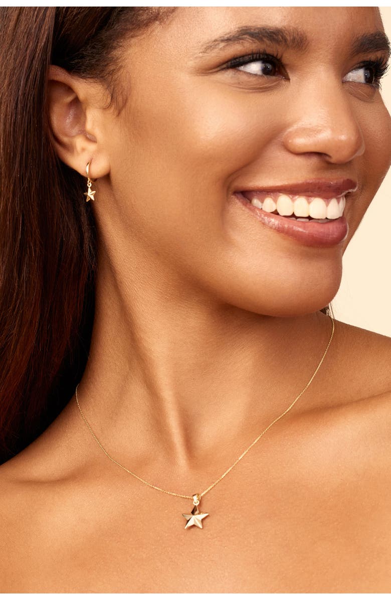 Oradina 14K Gold Street Star Pendant Charm, Alternate, color, Yellow Gold