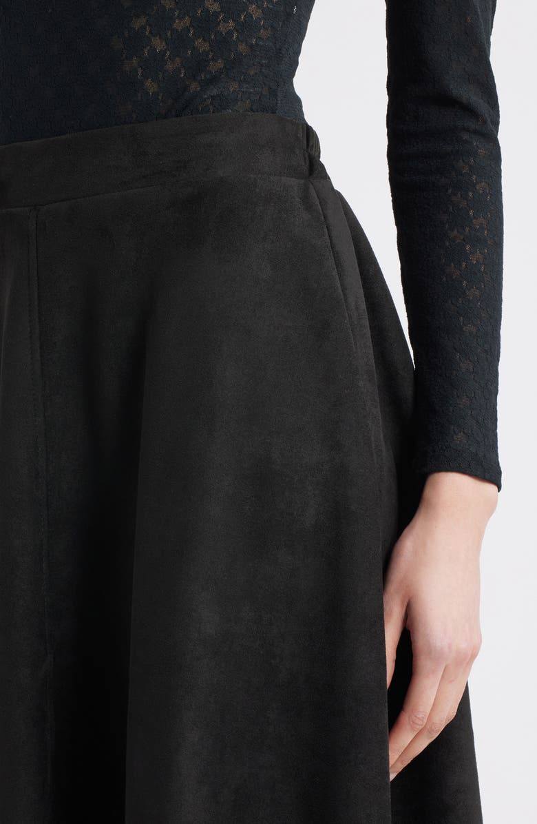 NIKKI LUND Cecilia Faux Suede A-Line Skirt, Alternate, color, Black