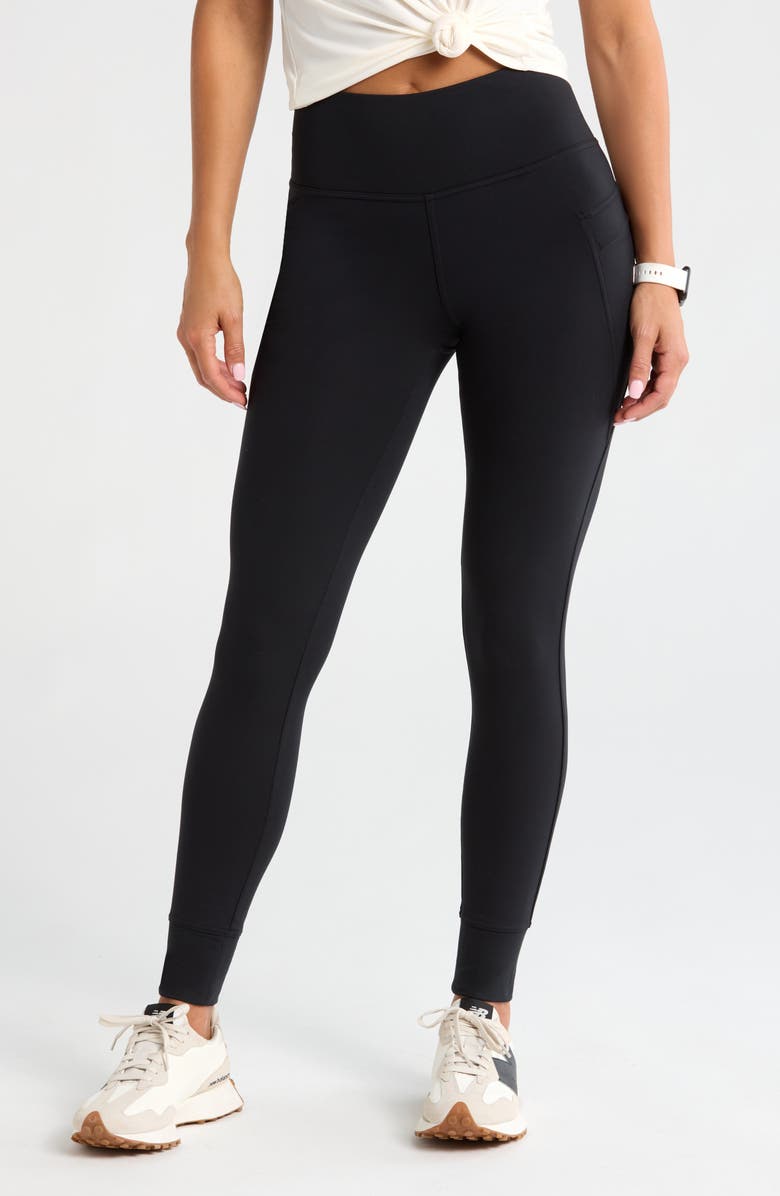 Zella Fleece Lined Performance Pocket Leggings, Main, color,