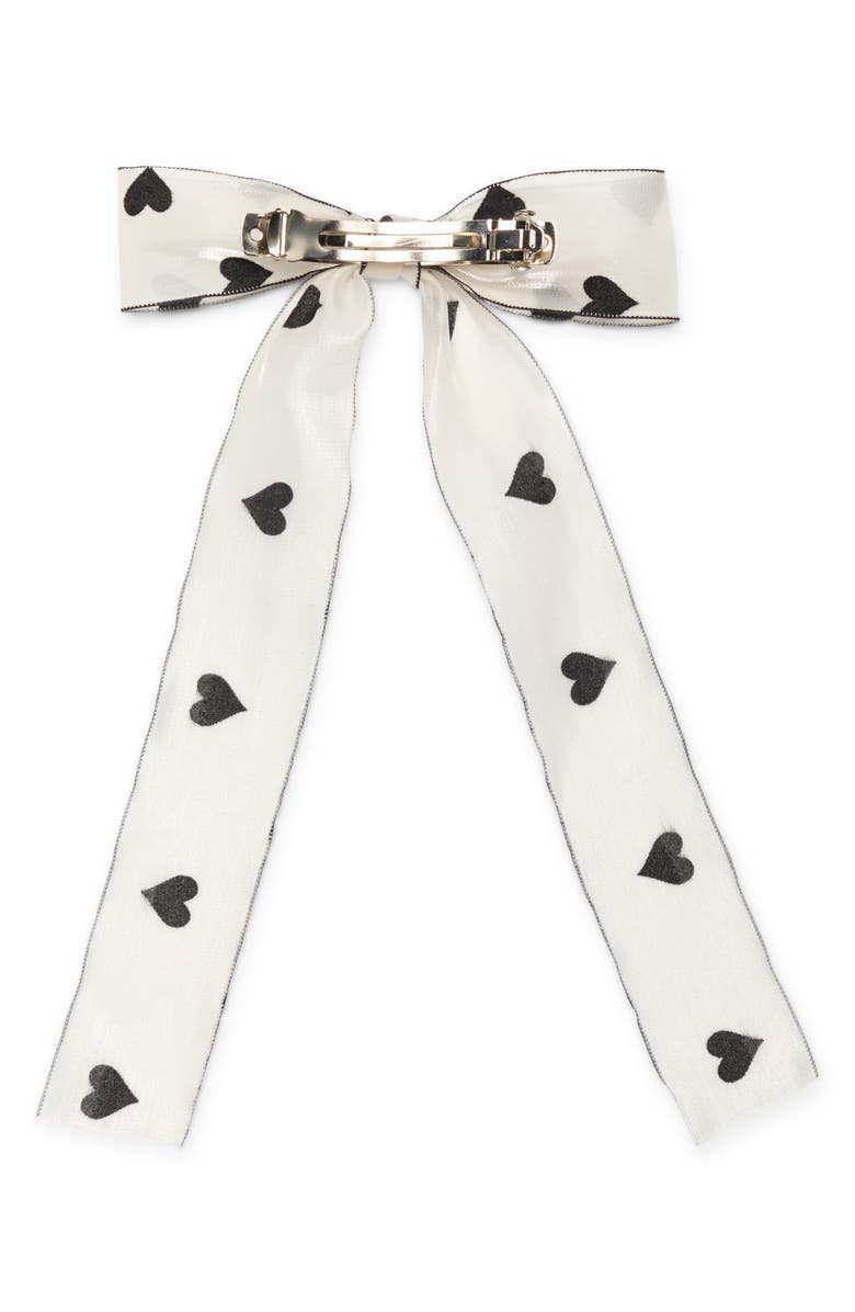 L. Erickson Clarissa Bow Barrette, Alternate, color, Black/ White