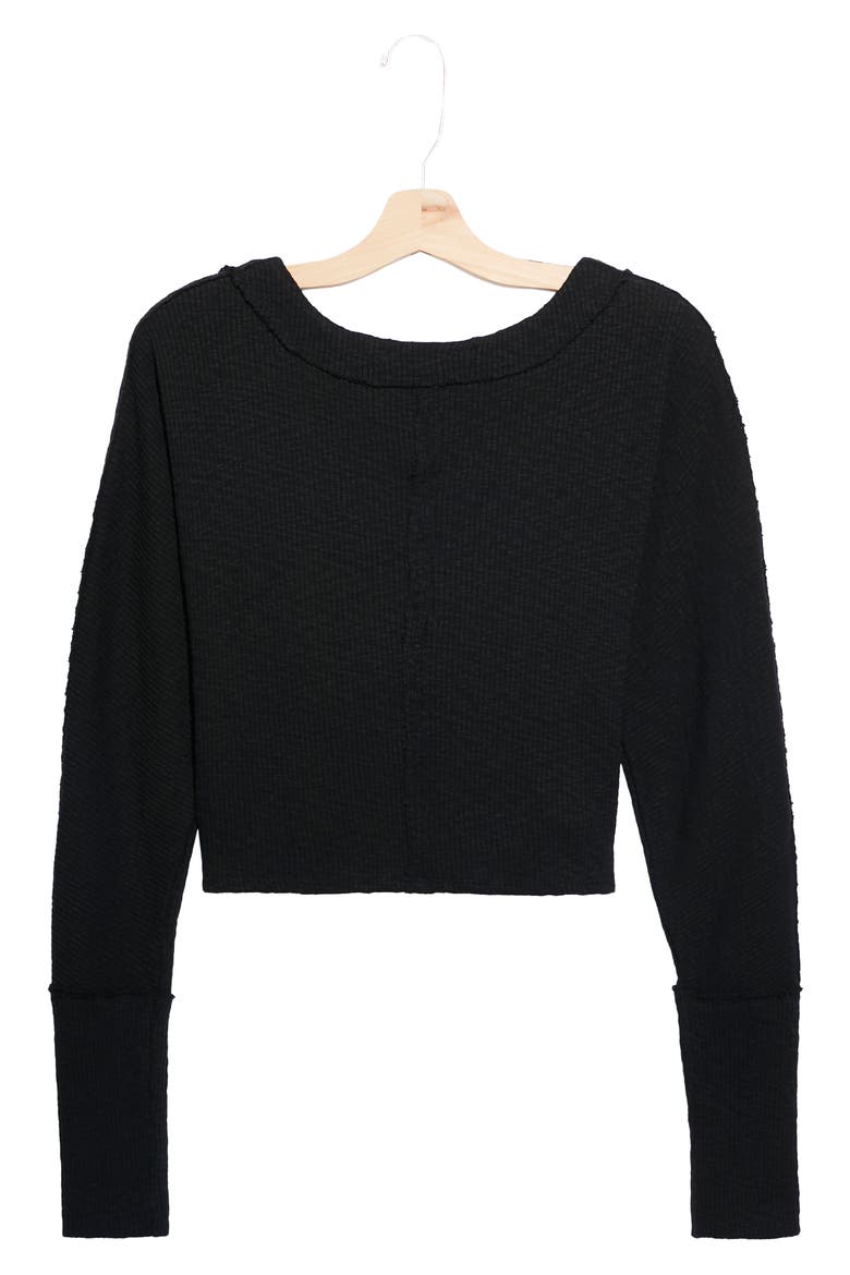 Lupine Faux Wrap Shirt, Alternate, color, BLACK