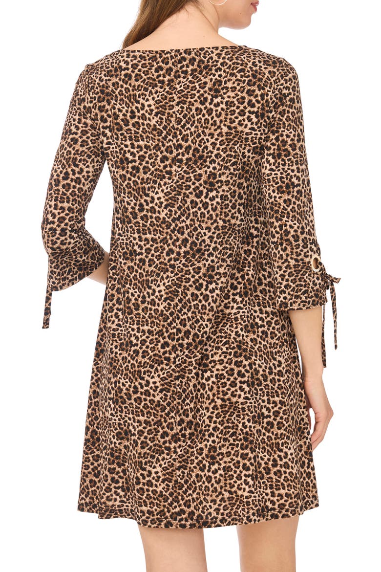 Leopard Print Swing Dress, Alternate, color, CHICORY COFFEE