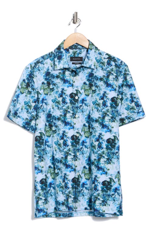 Bugatchi Milo Short Sleeve 8-way Stretch Ooohcotton® Button-up Shirt In Green