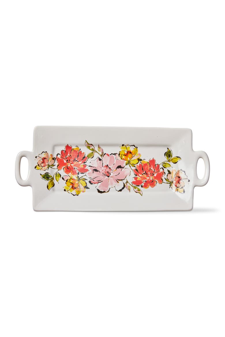 In Bloom Rectangular Platter Multi Earthenware Spring, Main, color, White