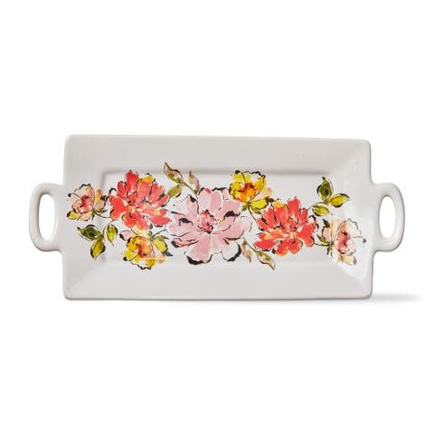 In Bloom Rectangular Platter Multi Earthenware Spring