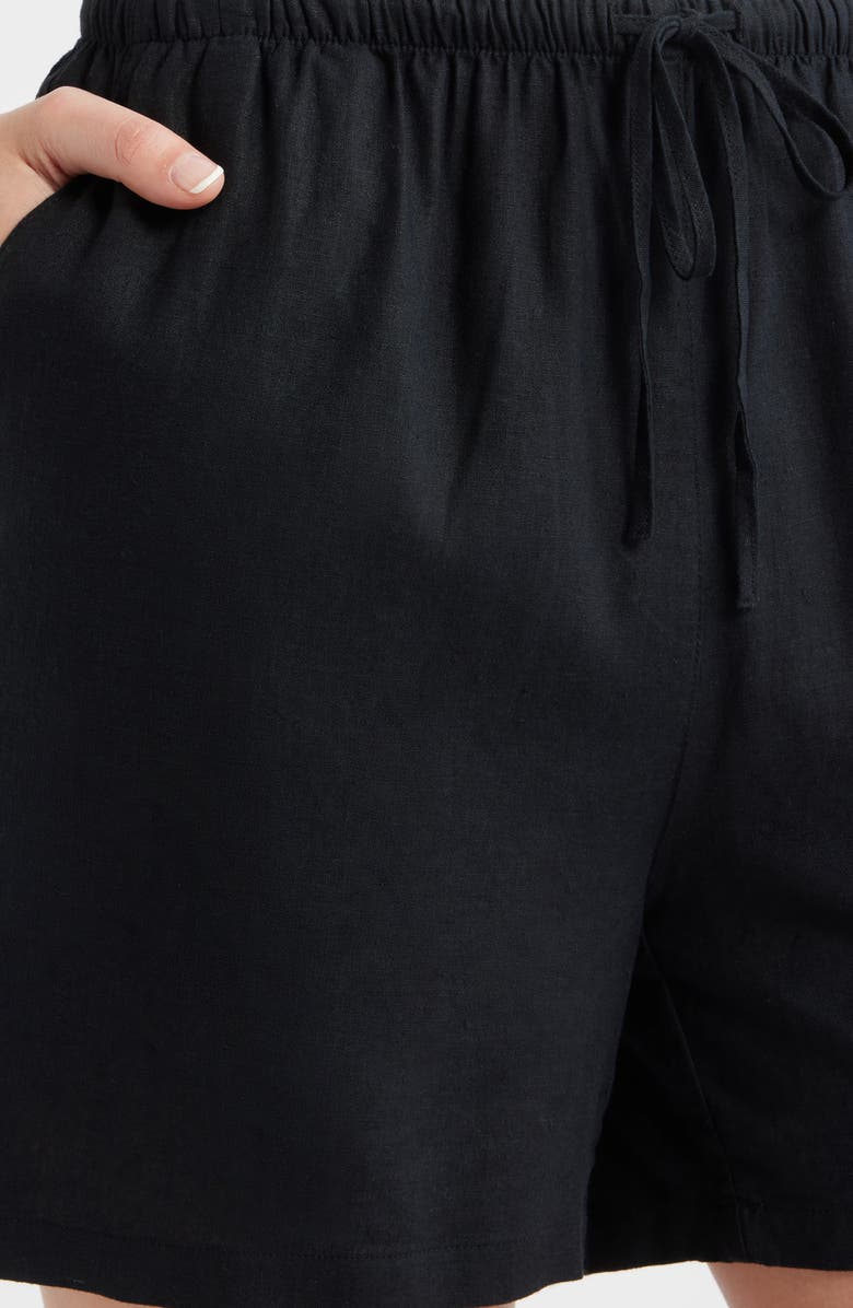 Caslon<sup>®</sup> Linen Blend Shorts, Alternate, color, Black