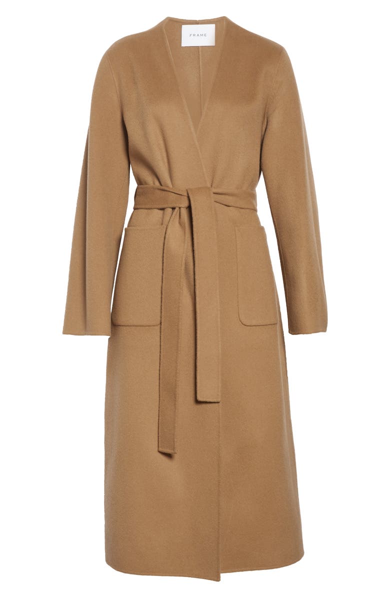 FRAME Bell Double Face Wool & Cashmere Wrap Coat, Alternate, color, 