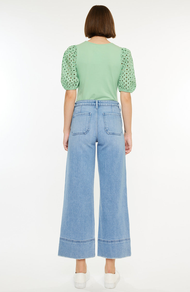 KanCan Darla High Rise Cropped Wide Leg Jeans, Alternate, color, Medium Wash
