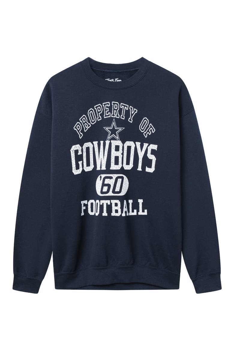 Dallas Cowboys Property of Flea Market Crewneck Sweatshirt, Main, color, NAVY