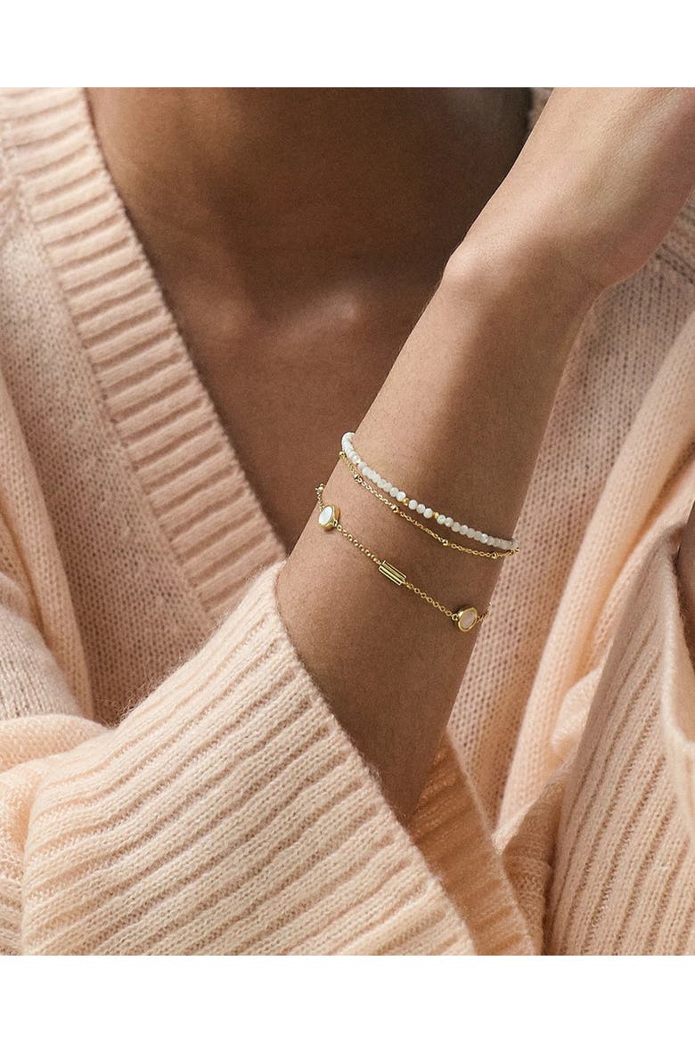 Gold Stilla Mother of Pearl Station Bracelet, Alternate, color, Mother of Pearl