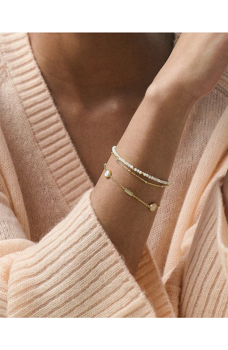 Astley Clarke Gold Stilla Mother of Pearl Station Bracelet, Alternate, color, Mother Of Pearl