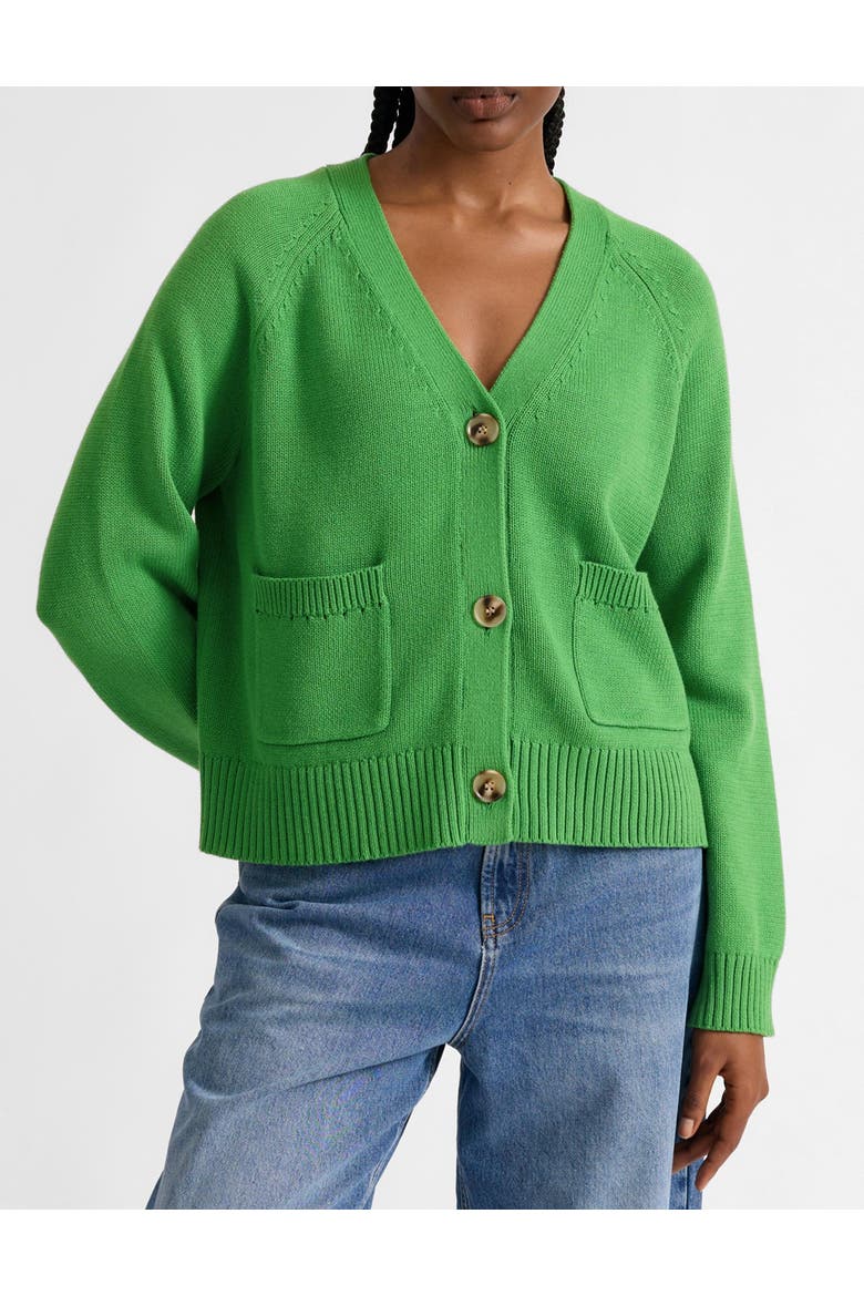 Cotton Relaxed Cardigan, Alternate, color, Green