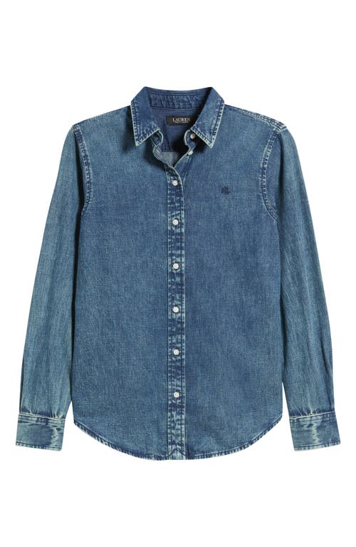 Ralph Lauren Lauren Classic Fit Denim Button-up Shirt In Burgundy