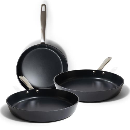 Alva Maestro 3-piece Ceramic Nonstick Frying Pan Set In Black