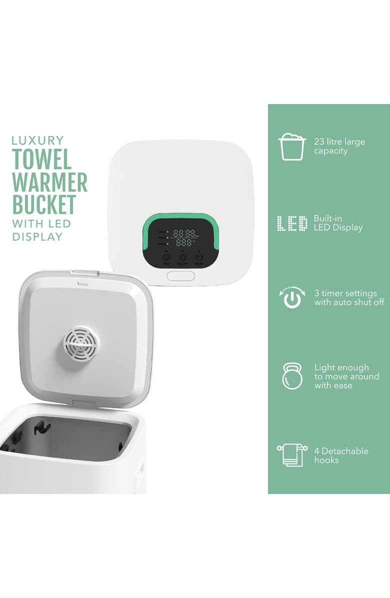 PURSONIC Towel Warmer Bucket with LED Display, Alternate, color, Natural