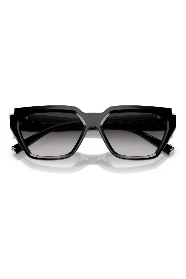 56mm Irregular Sunglasses, Alternate, color, BLACK GREY