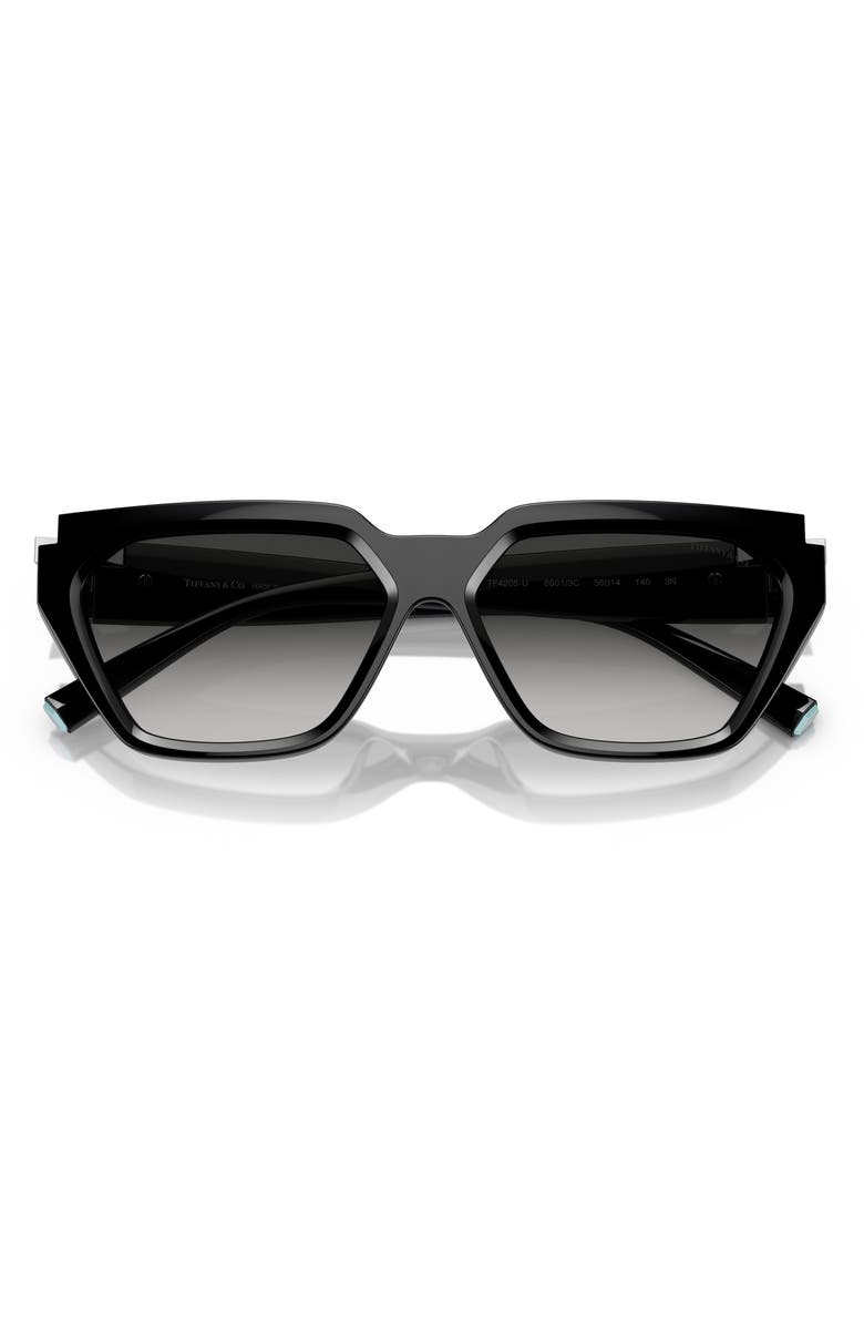 Tiffany & Co. 56mm Irregular Sunglasses, Alternate, color, Black Grey