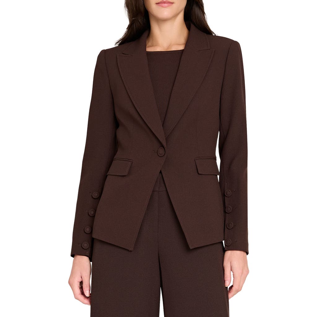 Tahari Asl One-button Blazer In Brown