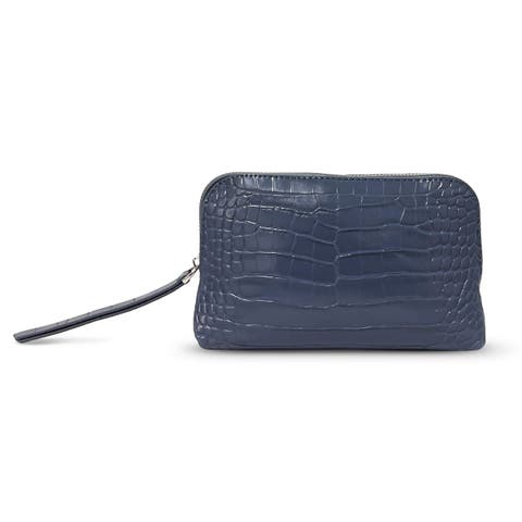 Muse Mini Croc Cosmetic Clutch