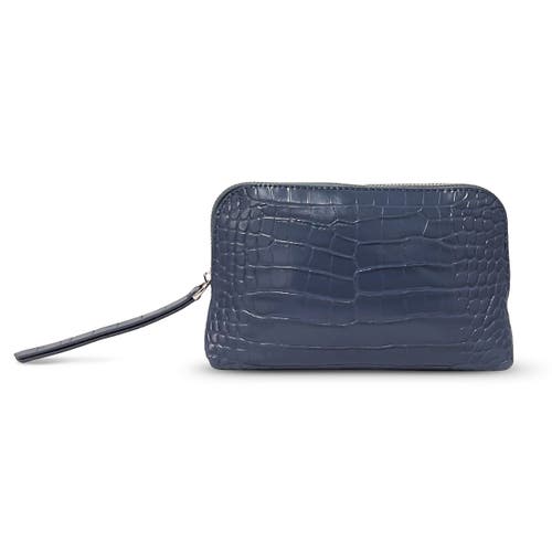 Youzey Muse Mini Croc Cosmetic Clutch In Grey