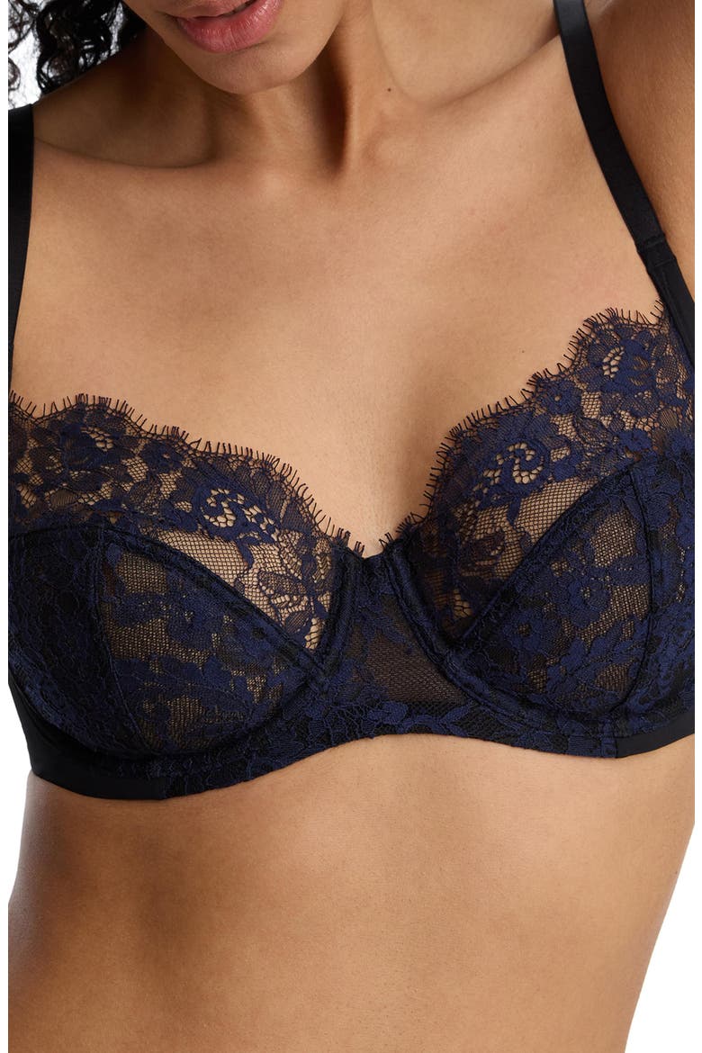 Entice Lace Full Coverage Underwire Bra, Alternate, color, Black/Midnight
