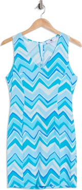 M Missoni Chevron V-Neck Sleeveless Minidress