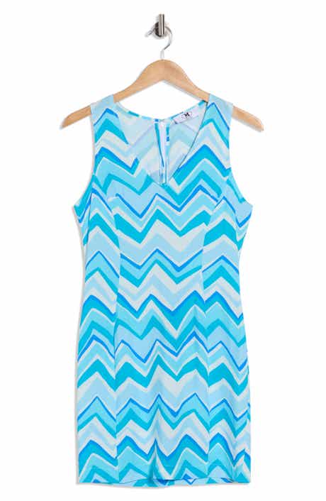 M Missoni Chevron V-Neck Sleeveless Minidress
