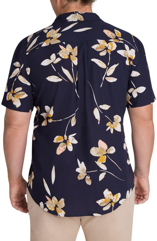 Johnny Bigg Rhodes Floral Short Sleeve Viscose & Linen Button-up Shirt