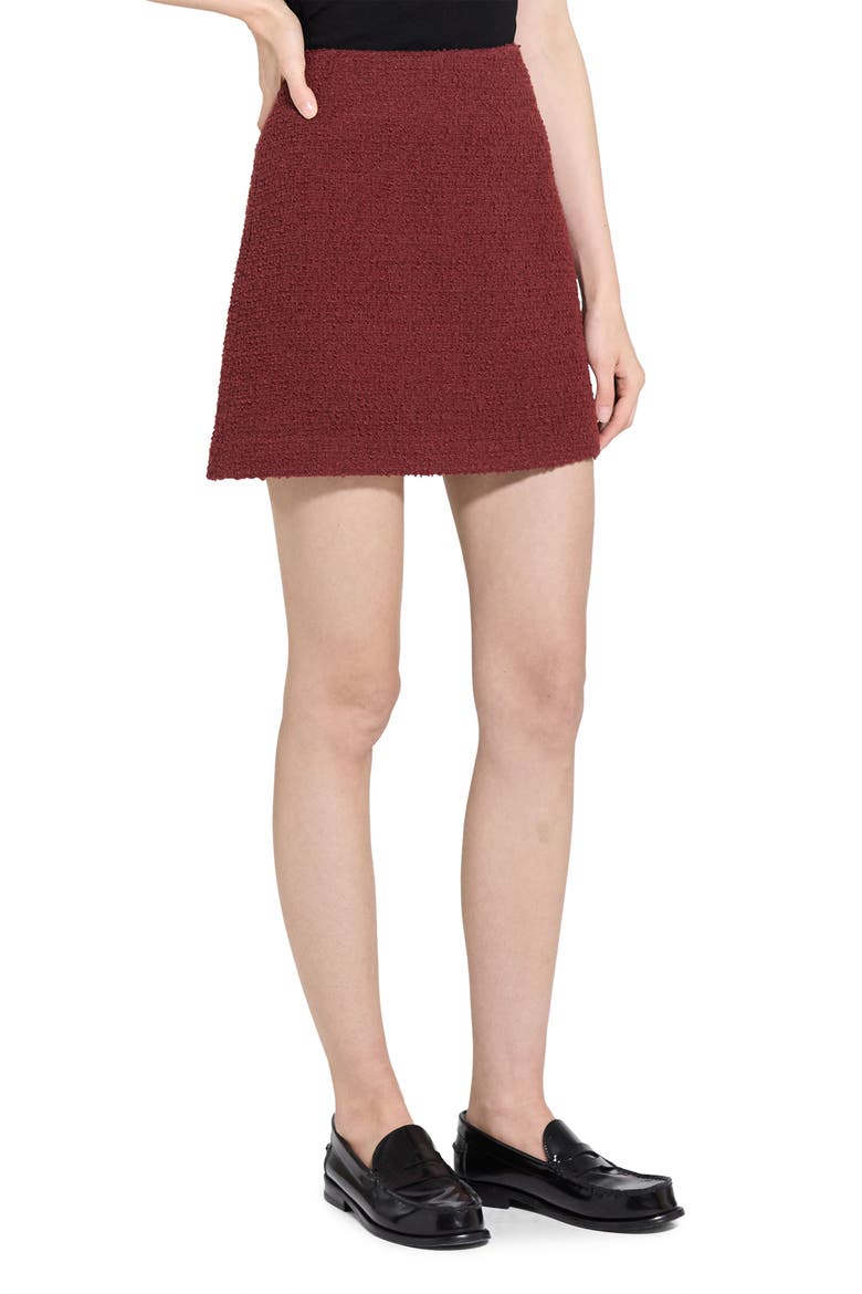 Tweed Miniskirt, Alternate, color, OXBLOOD RED