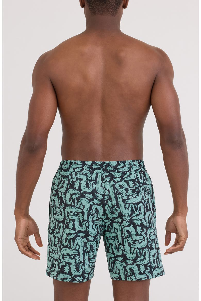 Sea to Shore 2N1 6-Inch Volley Swim Trunks, Alternate, color, CROC ROCK-EBONY