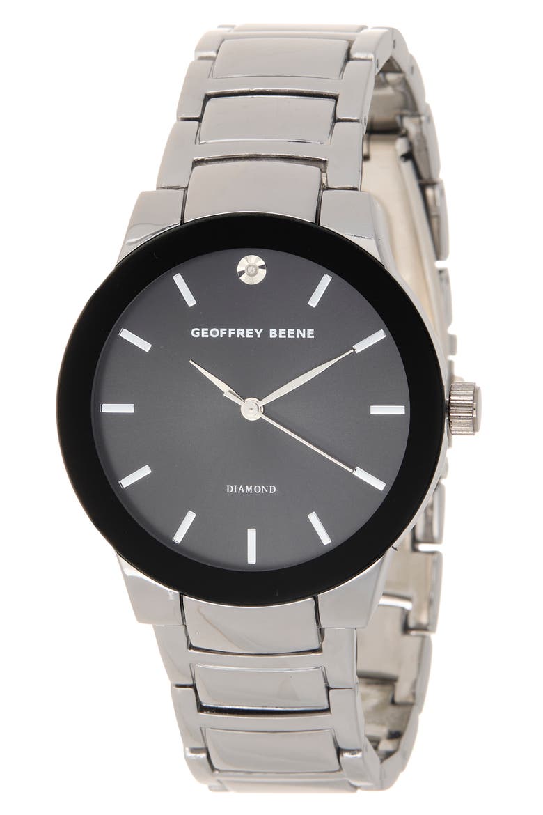 Men's Modern Diamond Bracelet Watch, 41mm - 0.001 ctw, Main, color, GUNMETAL