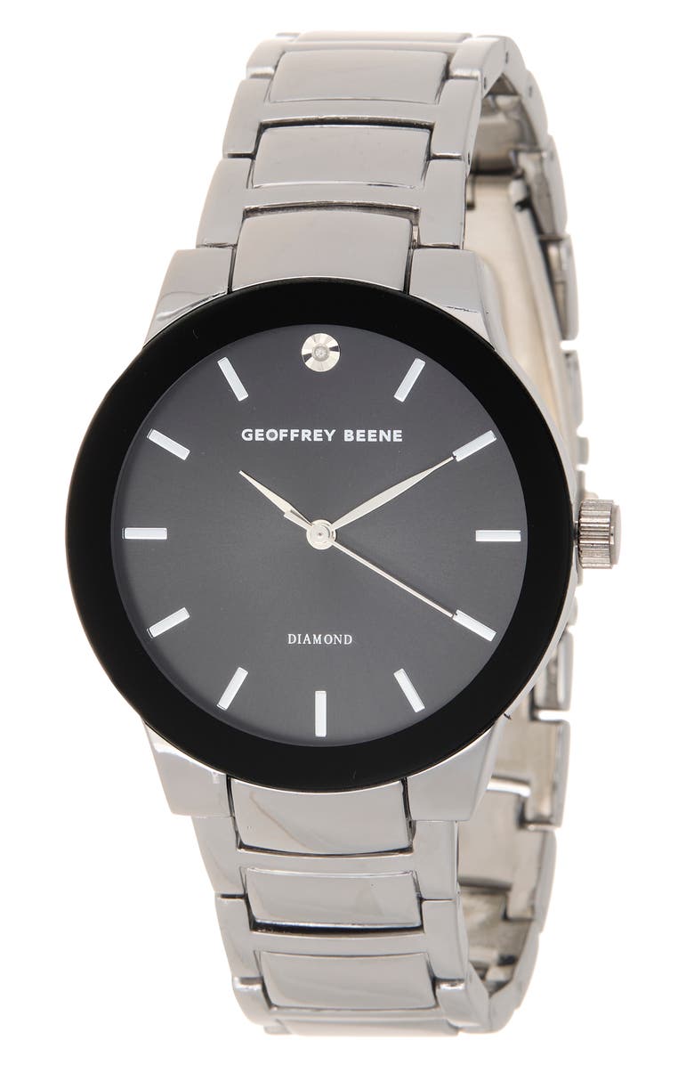 GEOFFREY BEENE Men's Modern Diamond Bracelet Watch, 41mm - 0.001 ctw, Main, color, Gunmetal