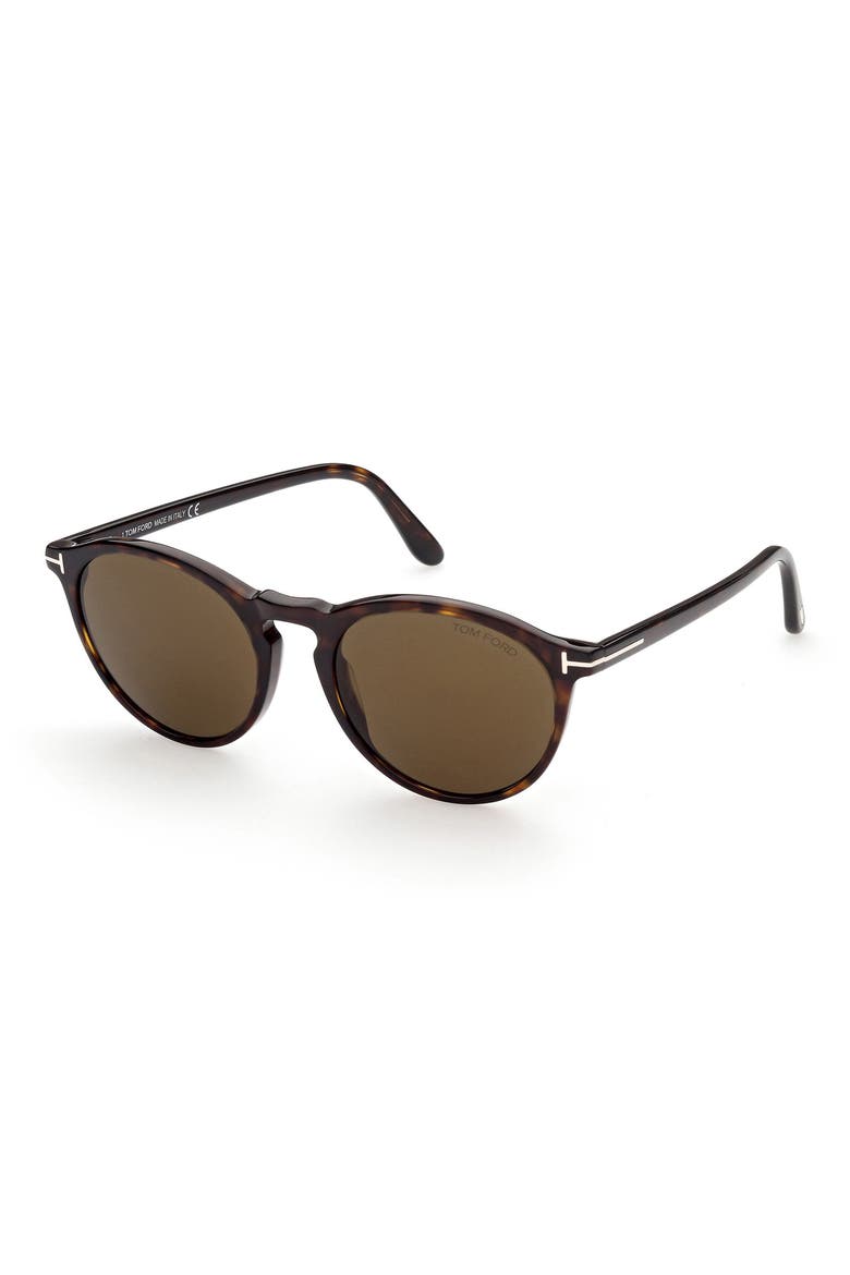 50mm Small Round Sunglasses, Alternate, color, DARK HAVANA / ROVIEX
