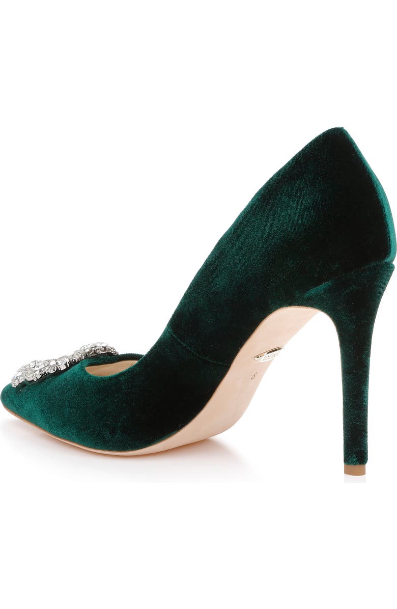 Badgley Mischka Collection Cher Crystal Embellished Pump, Alternate, color, Green Velvet
