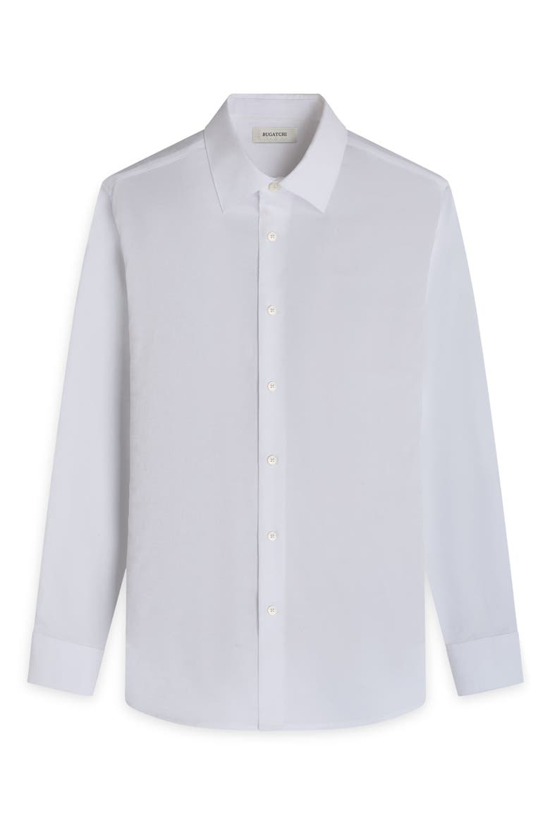 Julian Shaped Fit Floral Jacquard Stretch Cotton Button-Up Shirt, Alternate, color, WHITE