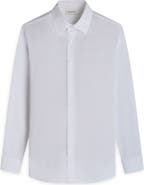 Bugatchi Julian Shaped Fit Floral Jacquard Stretch Cotton Button-Up Shirt