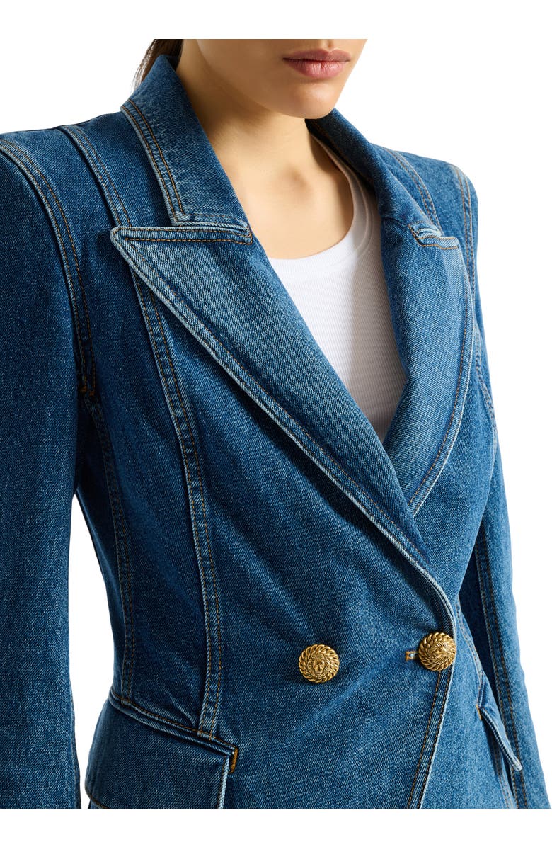 Balmain Denim 2-button jacket, Alternate, color, Blue