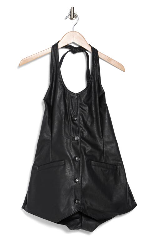 Free People Counterculture Faux Leather Romper In Black