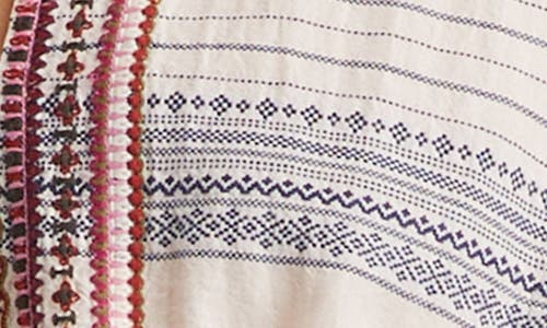 Lucky Brand Embroidered Drawstring Waist Cotton Sundress In Neutral