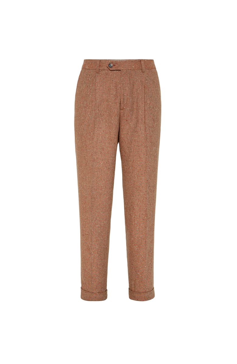 Brunello Cucinelli Chevron trousers, Main, color, Light Brown