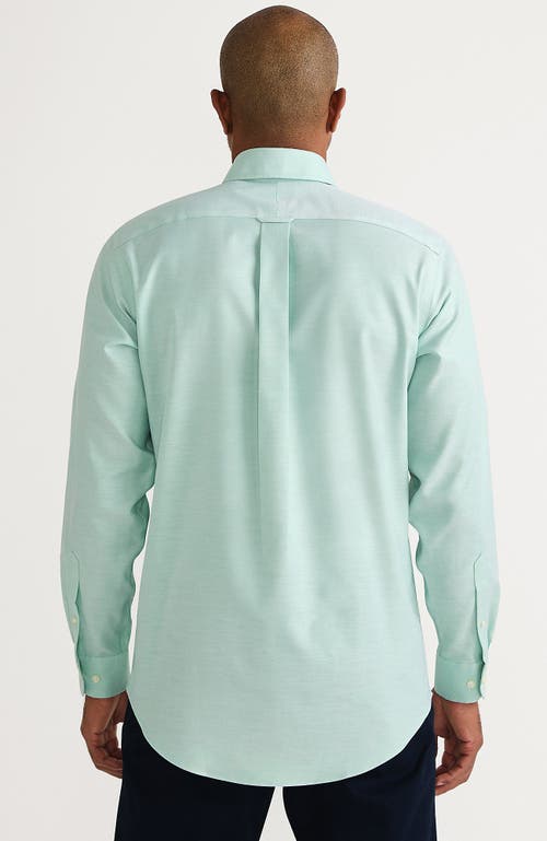 Lands' End Big And Tall Traditional Fit Pattern No Iron Supima Oxford Dress Shirt In Green