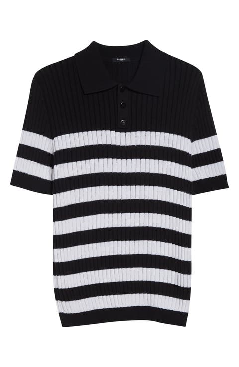 Mariner Cotton Blend Ribbed Polo Sweater