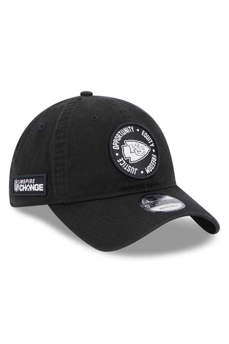 Men's New Era Black Kansas City Chiefs 2022 Inspire Change  9TWENTY Adjustable Hat, Main, color, Black
