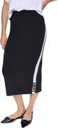 DKNY Logo Stripe Knit Skirt